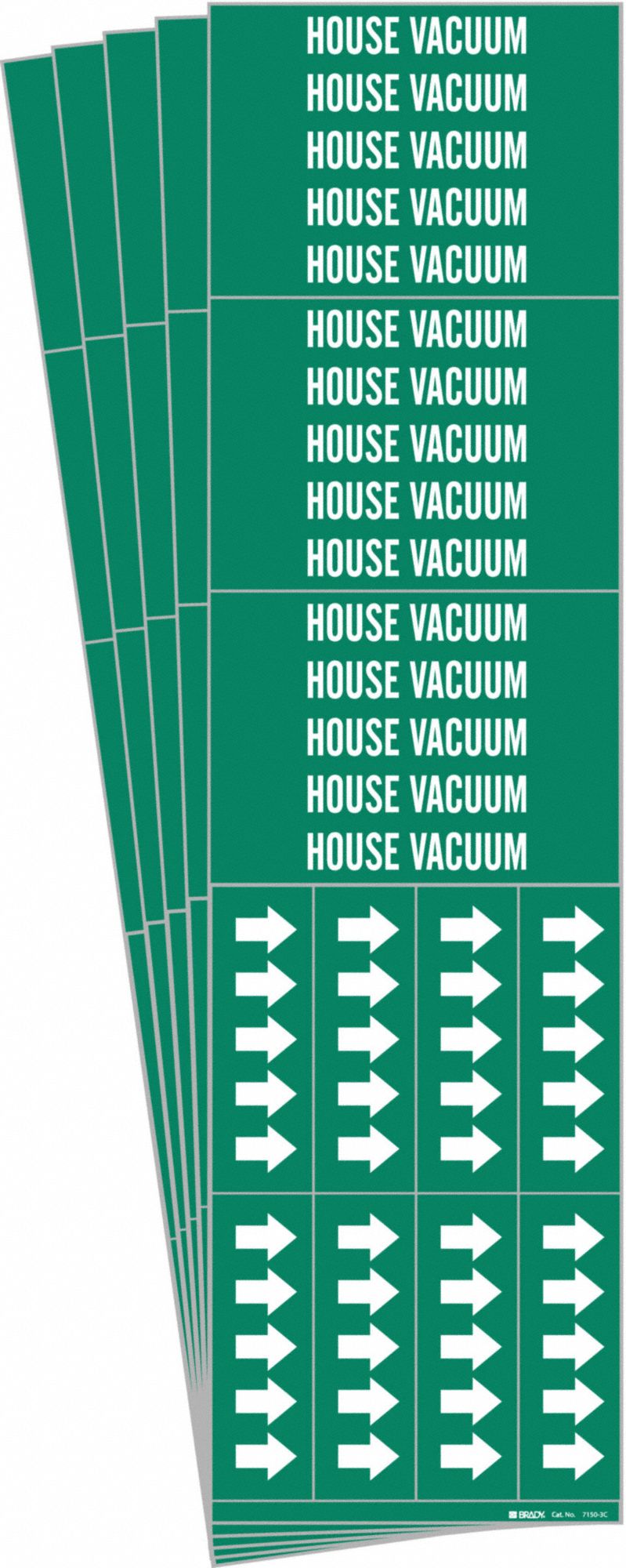 BRADY 7150-3C-PK Pipe Marker, Legend: HouseVacuum, Iiar System Abbreviation Not Applicable | CH6LGD 781W19
