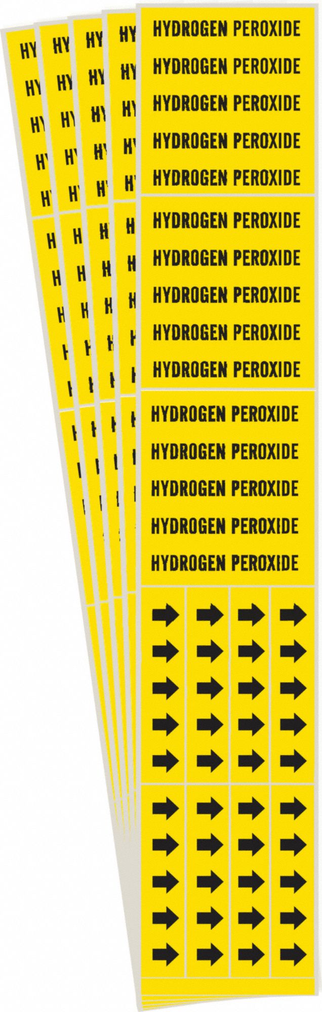 BRADY 7158-3C-PK Pipe Marker, Legend: Hydrogen Peroxide, Iiar System Abbreviation Not Applicable | CH6LHF 781VN6