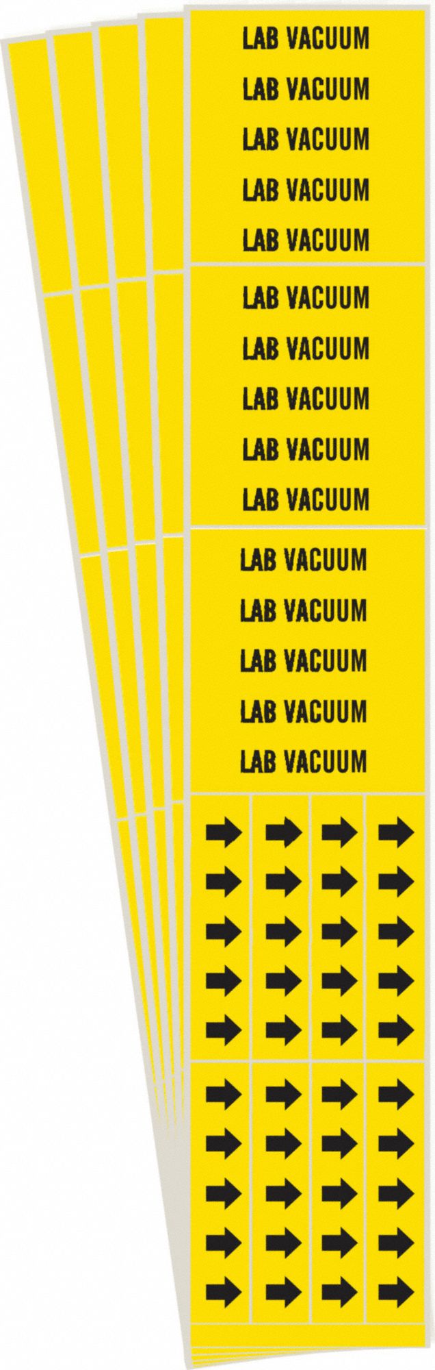 BRADY 7171-3C-PK Pipe Marker, Legend: Lab Vacuum, 2 1/4 Inch x 2 3/4 Inch Size | CH6LKF 781WJ7