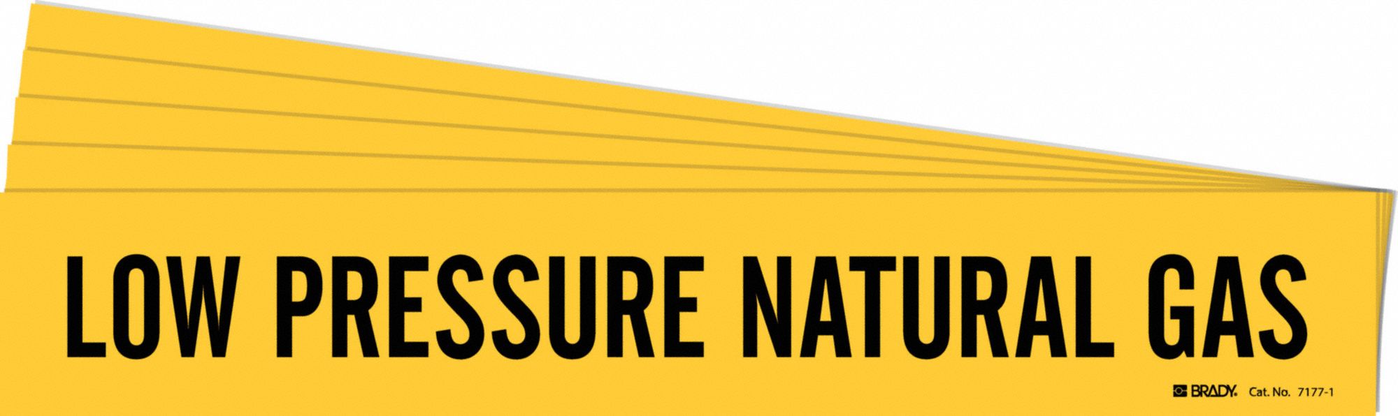 BRADY 7177-1-PK Pipe Marker, Legend: Low Pressure Natural Gas, Iiar System Abbreviation Not Applicable | CH6LKY 781X29