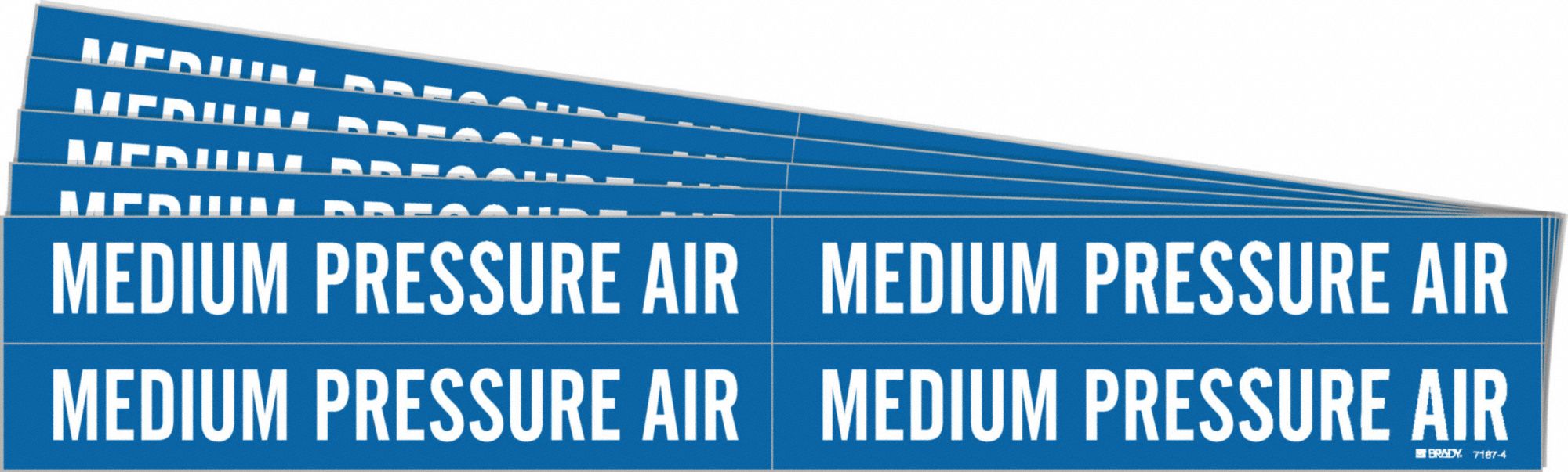 BRADY 7187-4-PK Pipe Marker, Legend: Medium Pressure Gas, 1 1/8 Inch x 7 Inch Size | CH6LLR 781WM3