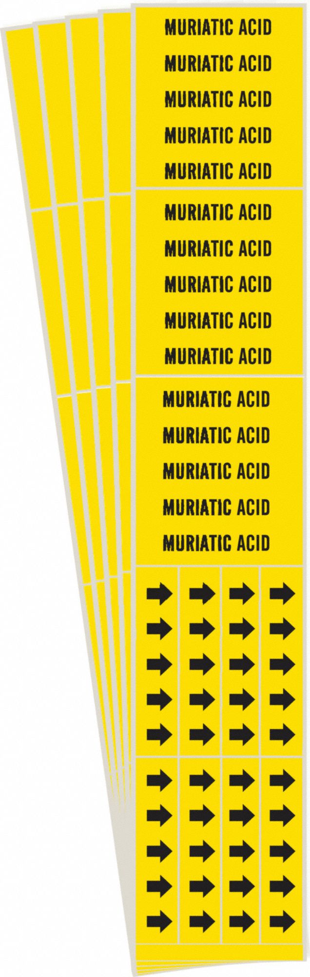 BRADY 7195-3C-PK Pipe Marker, Legend: Muriatic Acid, Iiar System Abbreviation Not Applicable | CH6LMU 781VJ9