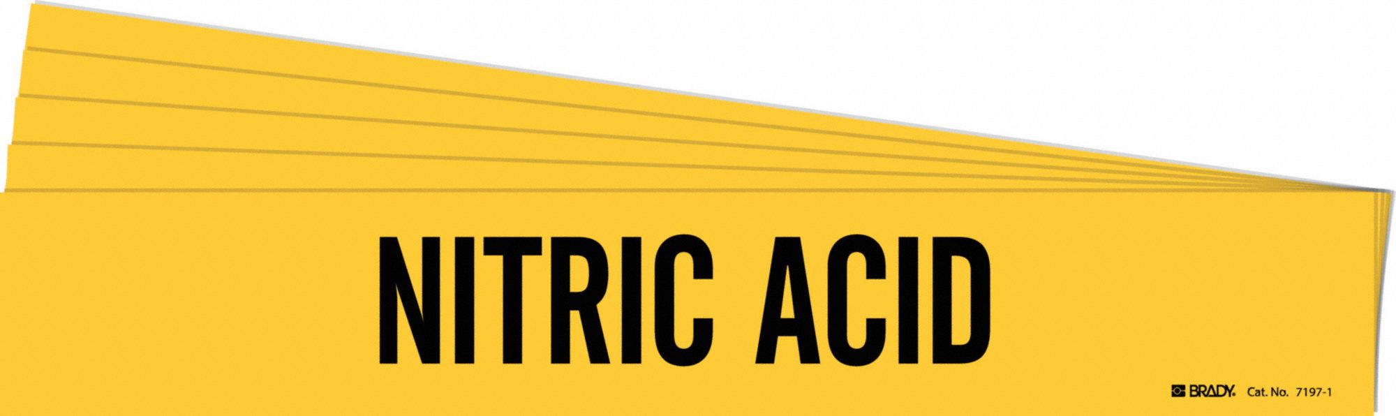 BRADY 7197-1-PK Pipe Marker, Legend: Nitric Acid, Iiar System Abbreviation Not Applicable | CH6LMX 781VG2