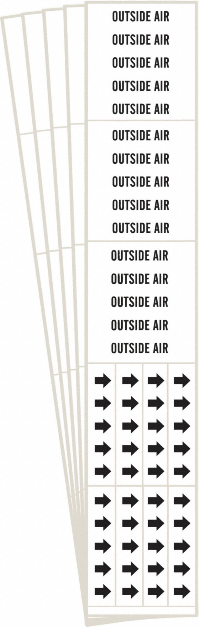 BRADY 7207-3C-PK Pipe Marker, Legend: Outer Air, 2 1/4 Inch x 2 3/4 Inch Size | CH6LNP 781WP2