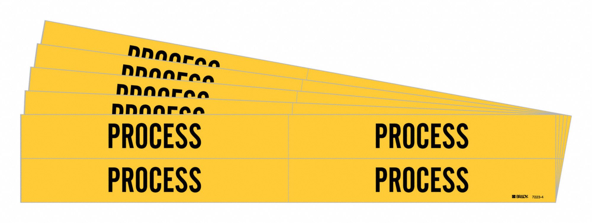 BRADY 7223-4-PK Pipe Marker, Legend: Process, 1 1/8 Inch x 7 Inch Size | CH6LQM 782FN9