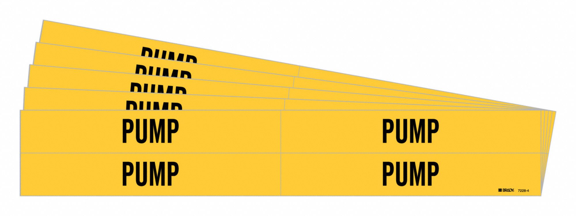 BRADY 7228-4-PK Pipe Marker, Legend: Pump | CH6LRA 782F95