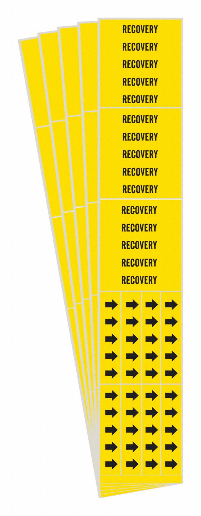 BRADY 7233-3C-PK Pipe Marker, Legend: Recovery | CH6LRT 782FM4