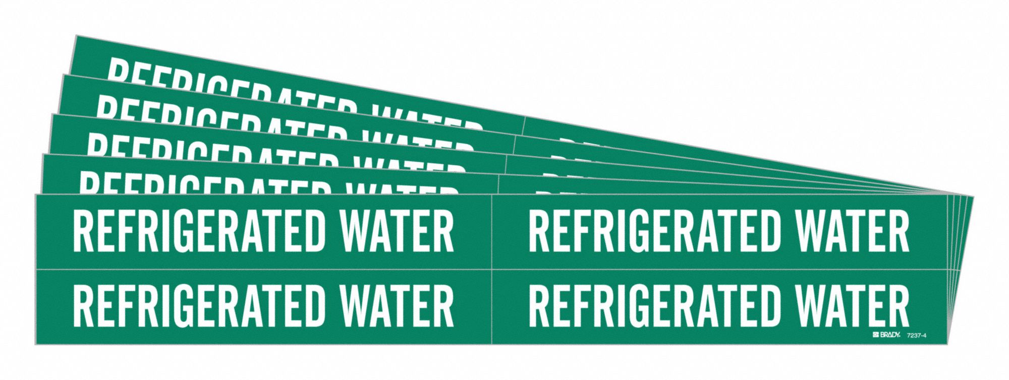 BRADY 7237-4-PK Pipe Marker, Legend: Refrigerated Water | CH6LTC 781ZN6