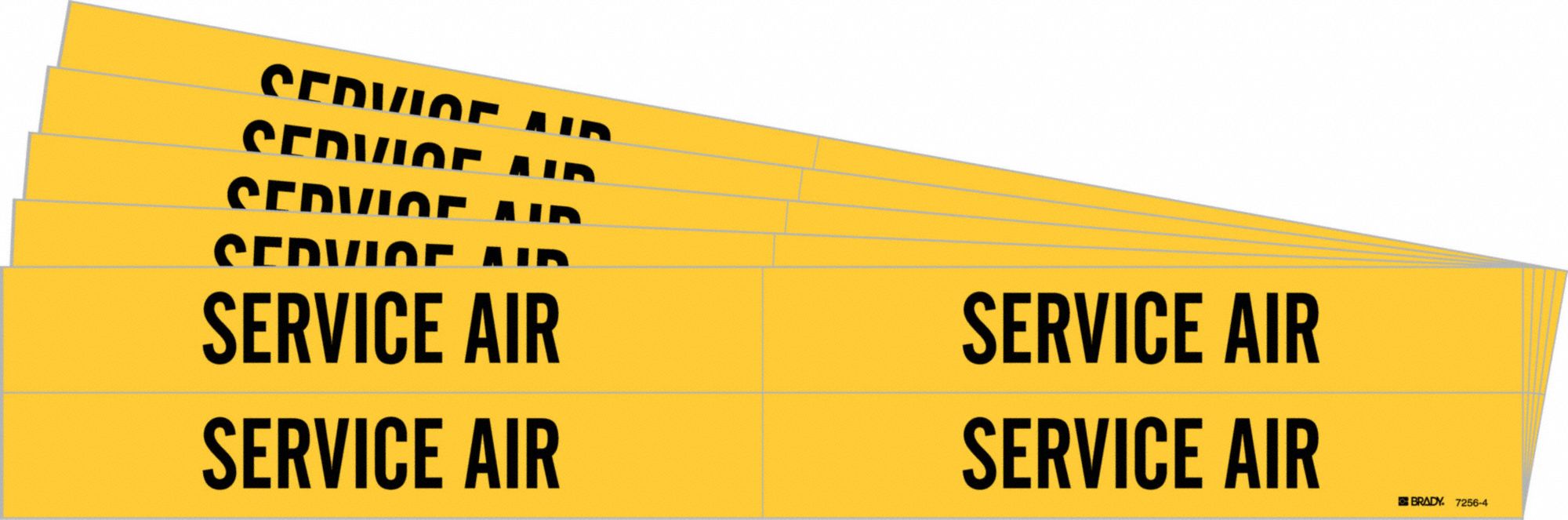 BRADY 7256-4-PK Pipe Marker, Legend: Service Air, Iiar System Abbreviation Not Applicable | CH6LVH 781W10