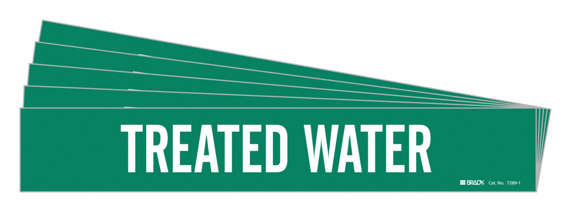 BRADY 7289-1-PK Pipe Marker, Legend: Treated Water, 2 1/4 Inch x 14 Inch Size | CH6LYW 781ZJ8