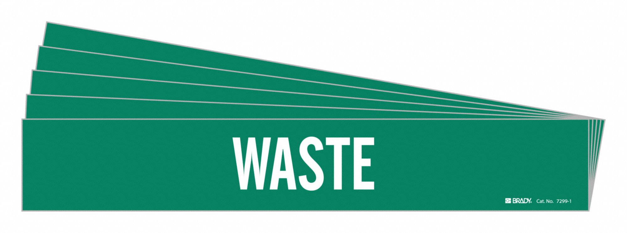 BRADY 7299-1-PK Pipe Marker, Legend: Waste, Iiar System Abbreviation Not Applicable | CH6LZX 781Y54