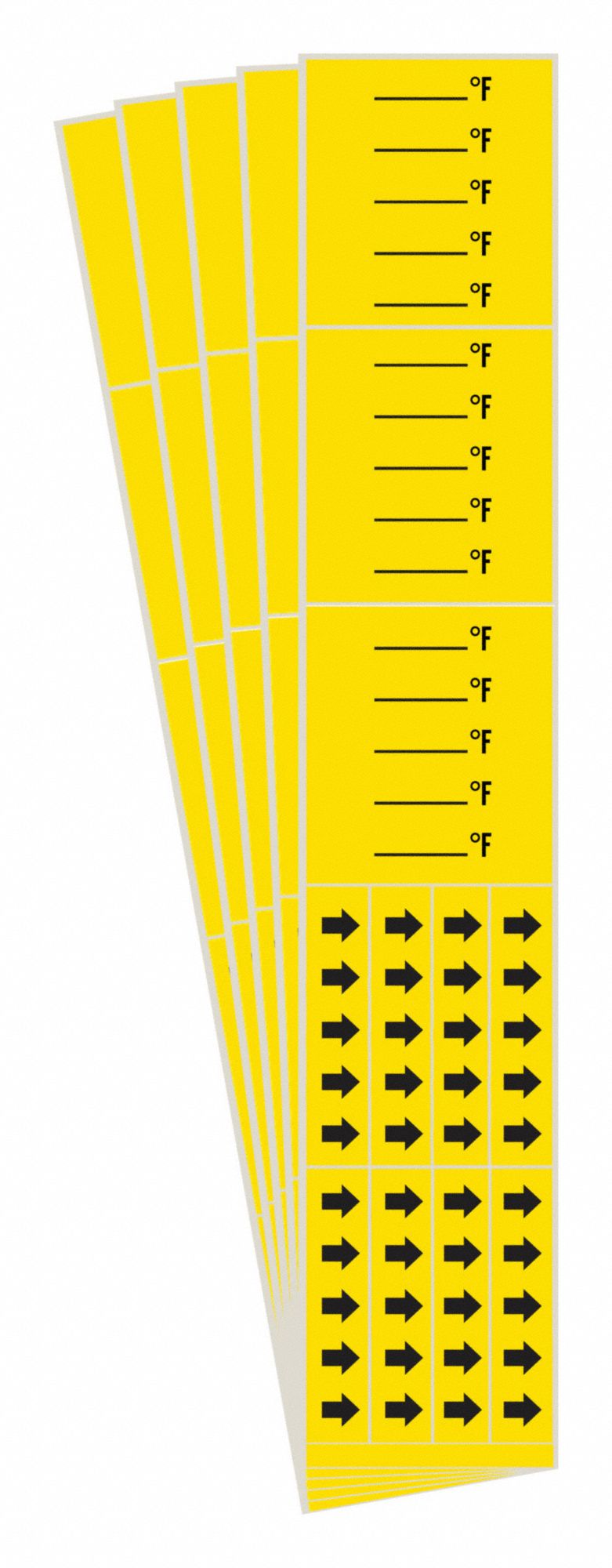 BRADY 7308-3C-PK Pipe Marker, Legend: _____ Deg. F, 2 1/4 Inch x 2 3/4 Inch Size | CH6MAT 782FR1