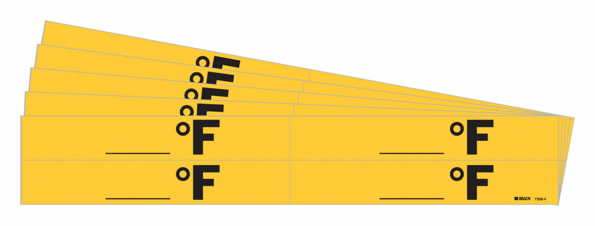 BRADY 7308-4-PK Pipe Marker, Legend: _____ Deg.F | CH6MAU 782FG3