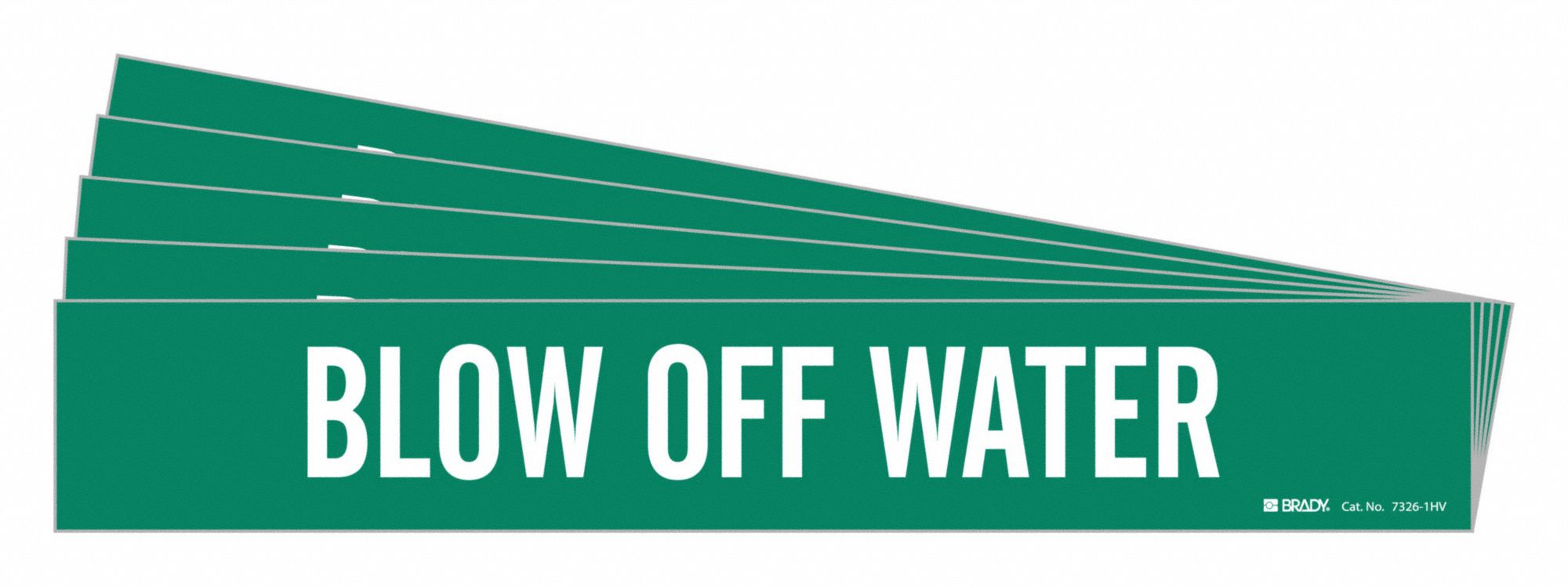 BRADY 7326-1HV-PK Pipe Marker, Legend: Blow Off Water, 4 Inch x 24 Inch Size | CH6MCD 781ZU2