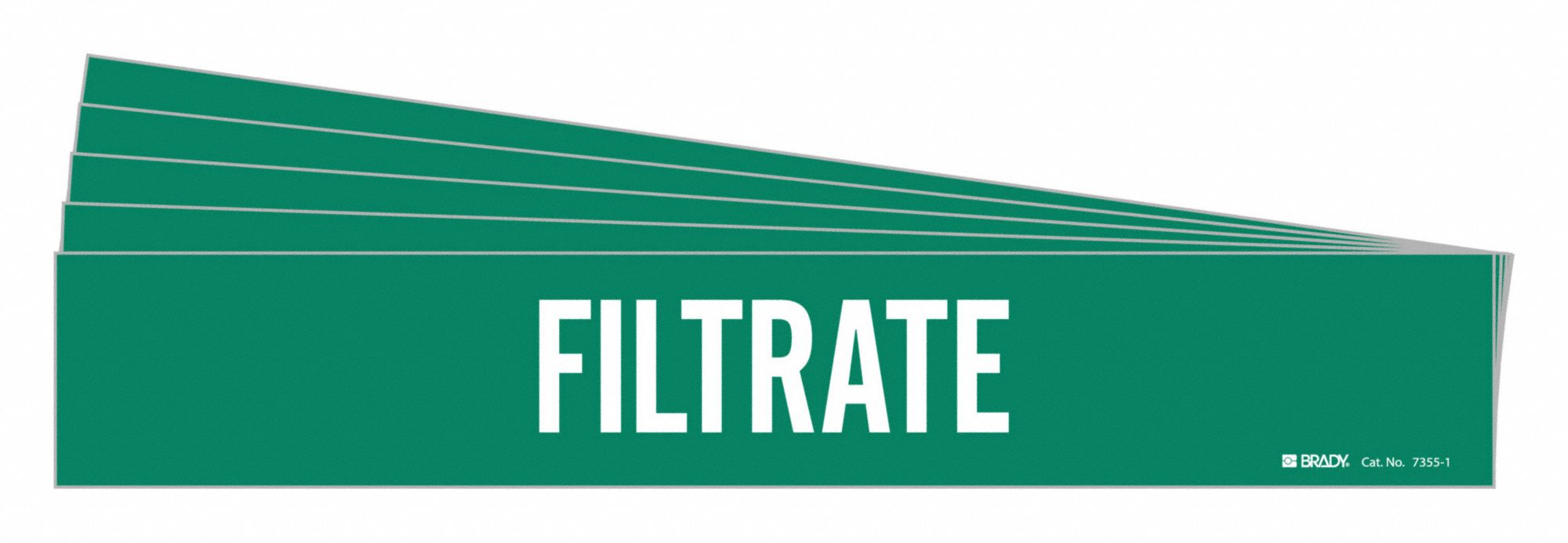 BRADY 7355-1-PK Pipe Marker, Legend: Filtrate, 2 1/4 Inch x 14 Inch Size | CH6MFC 781Y48