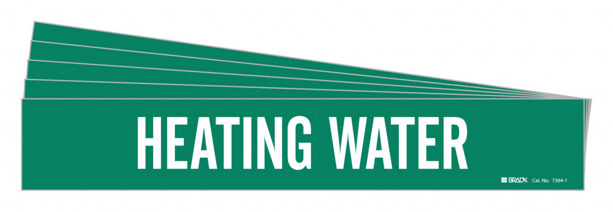 BRADY 7364-1-PK Pipe Marker, Legend: Heating Water | CH6MGG 782A24