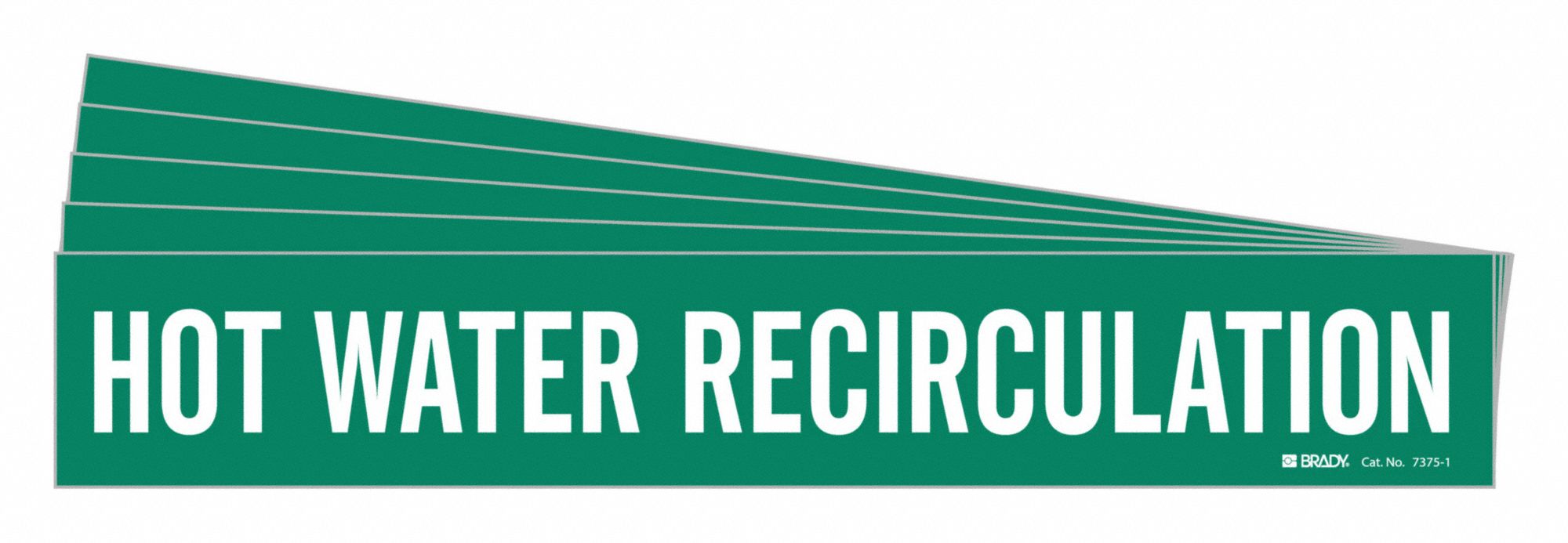 BRADY 7375-1-PK Pipe Marker, Legend: Hot Water Recirculation | CH6MHM 781ZK8