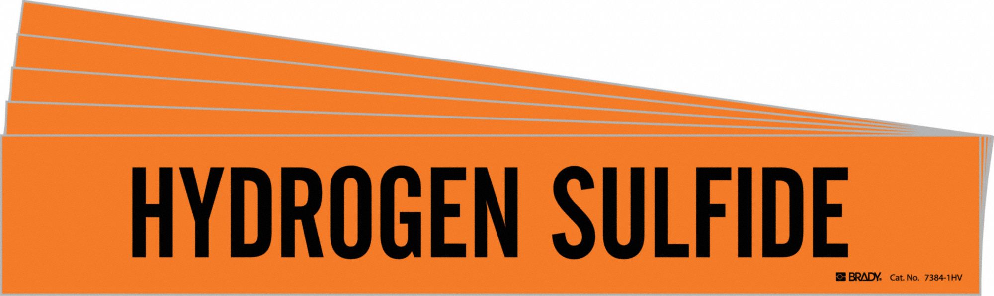 BRADY 7384-1HV-PK Pipe Marker, Legend: Hydrogen Sulfide, Iiar System Abbreviation Not Applicable | CH6MJM 781VE6