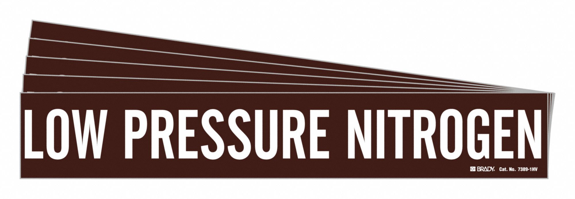 BRADY 7389-1HV-PK Pipe Marker, Legend: Low Pressure Nitrogen, Iiar System Abbreviation Not Applicable | CH6MKG 781XM8