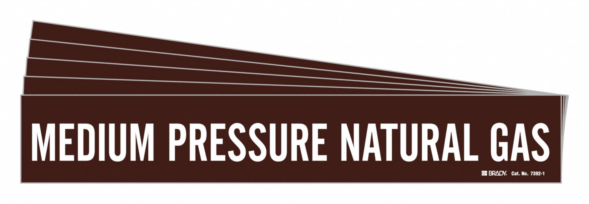 BRADY 7392-1-PK Pipe Marker, Legend: Medium Pressure Natural Gas | CH6MKU 781XK3