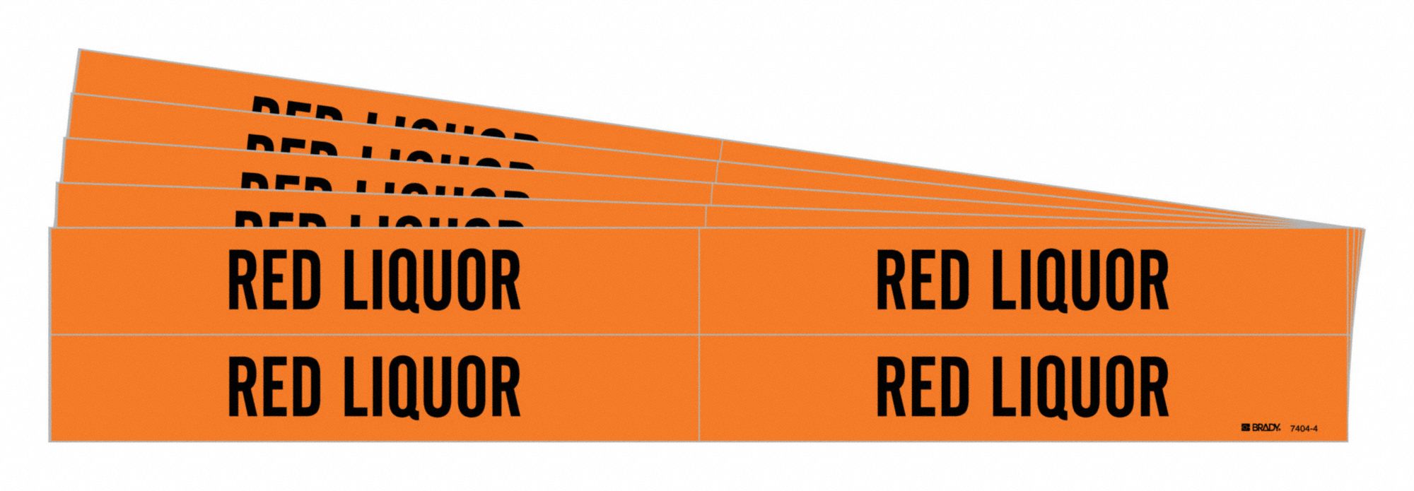BRADY 7404-4-PK Pipe Marker, Legend: Red Liquor, Iiar System Abbreviation Not Applicable | CH6MMJ 781YG3