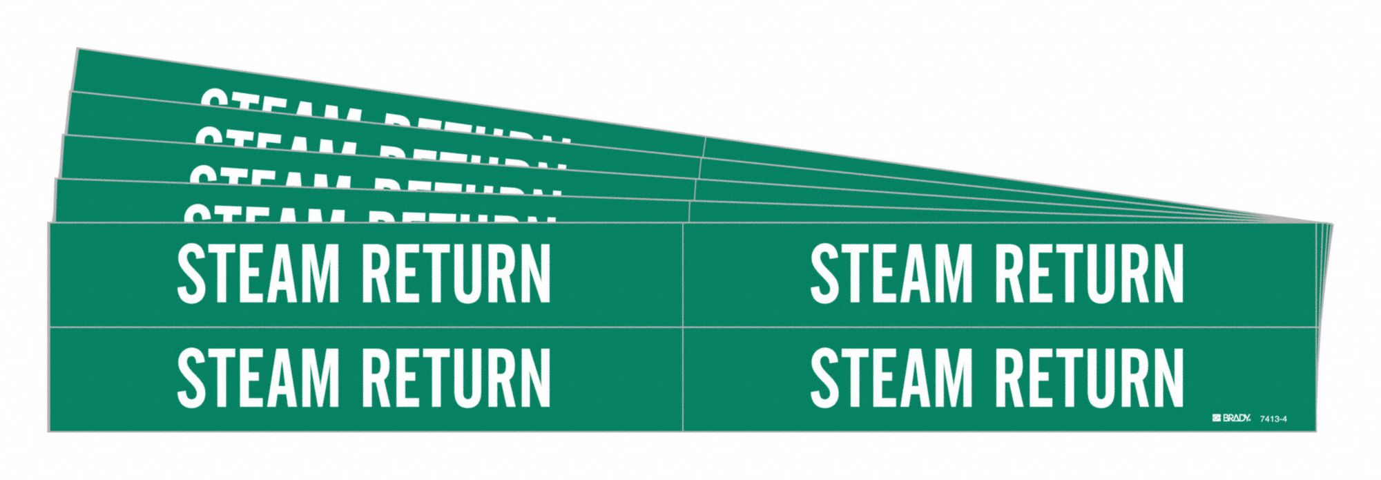 BRADY 7413-4-PK Pipe Marker, Legend: Steam Return | CH6MNP 781Z36