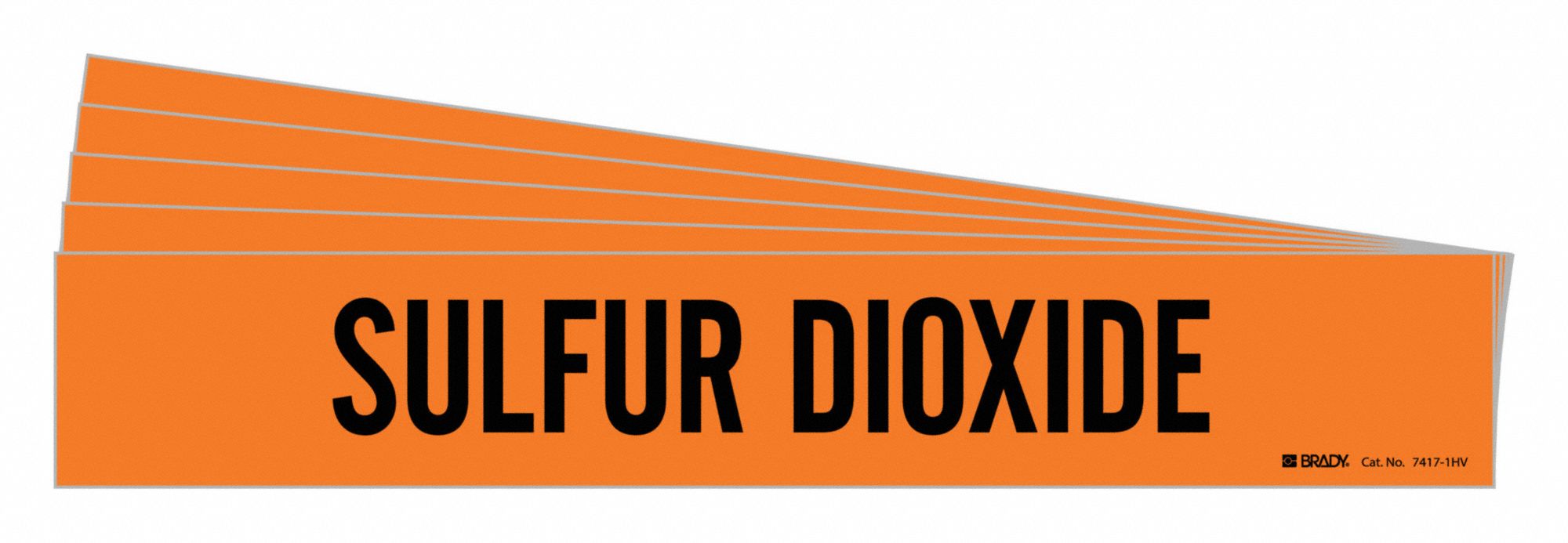 BRADY 7417-1HV-PK Pipe Marker, Legend: Sulfur Dioxide, 4 Inch x 24 Inch Size | CH6MNY 781XK8