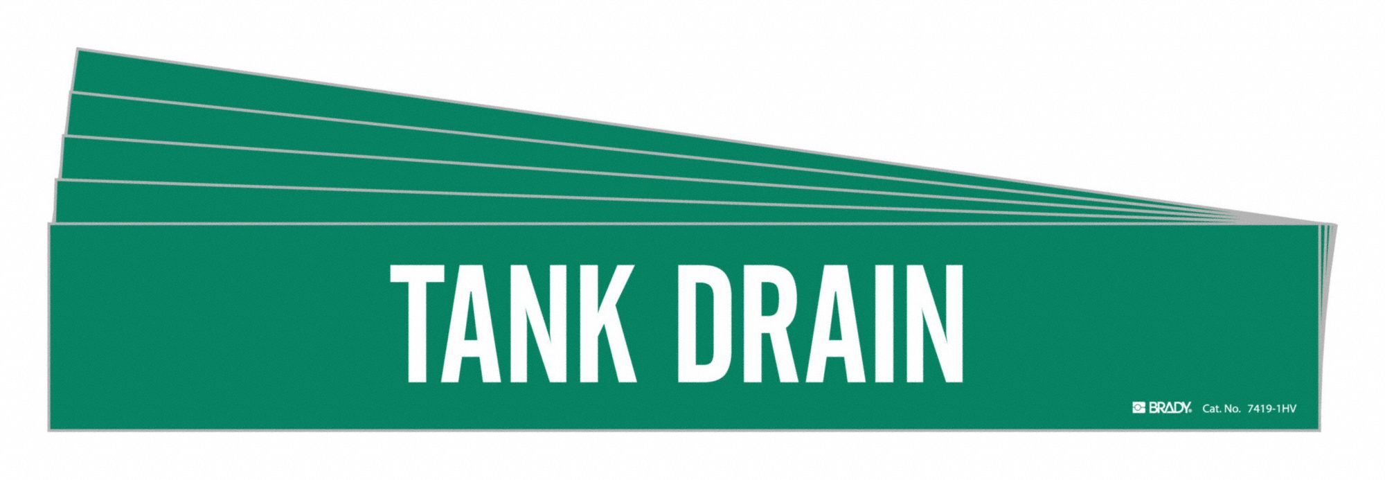 BRADY 7419-1HV-PK Pipe Marker, Legend: Tank Drain | CH6MPG 782F66