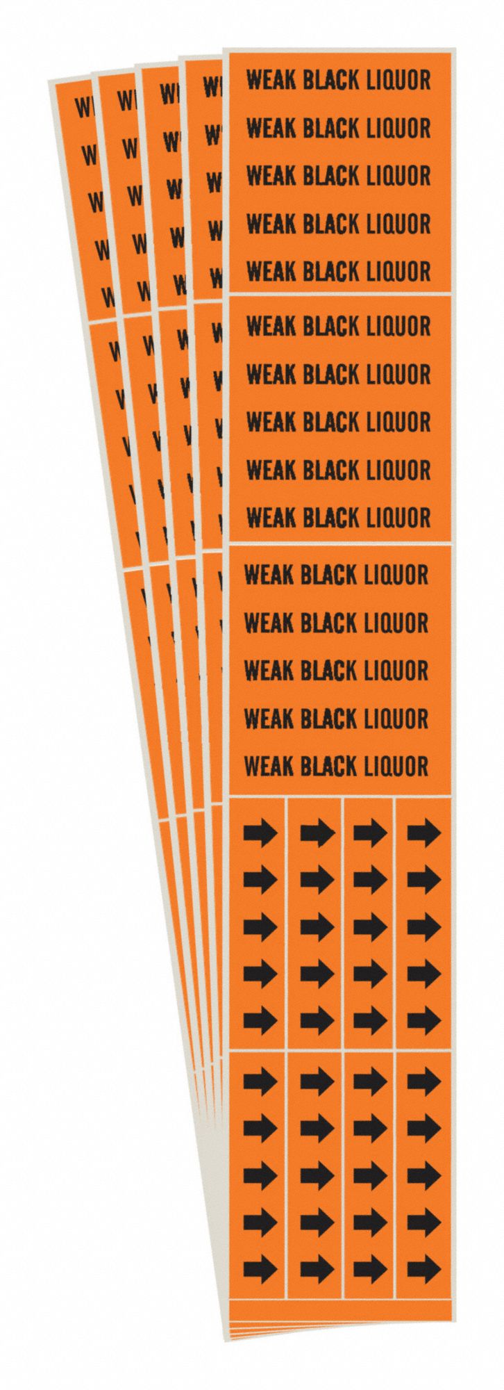BRADY 7424-3C-PK Pipe Marker, Legend: Weak Black Liquor, Iiar System Abbreviation Not Applicable | CH6MPW 781Y76
