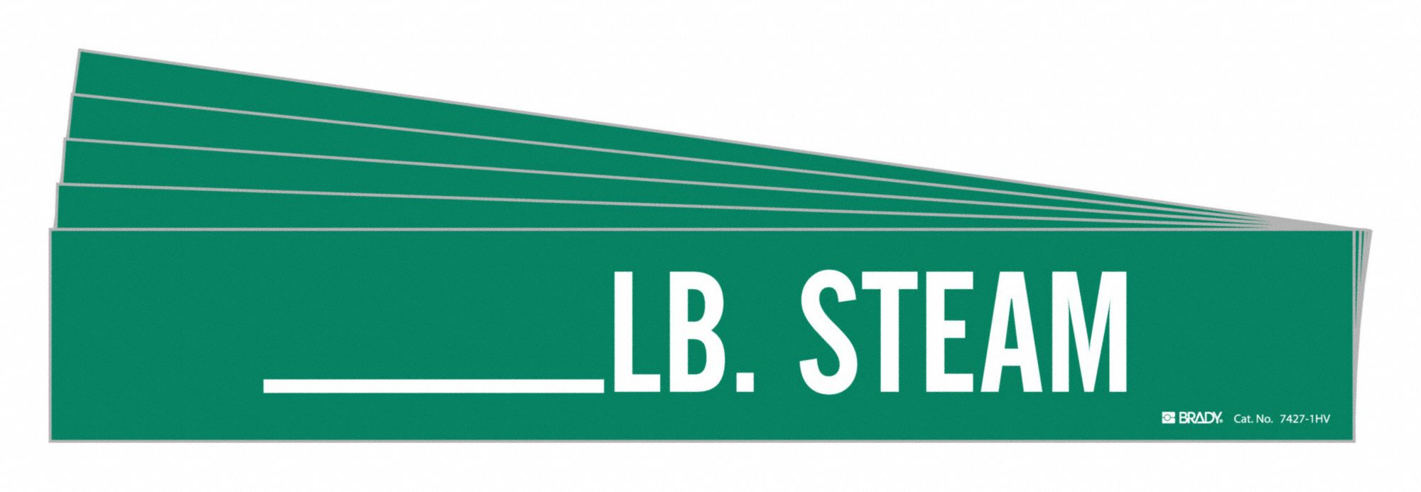 BRADY 7427-1HV-PK Pipe Marker, Legend: _____ Lb. Steam | CH6MQC 781Z07