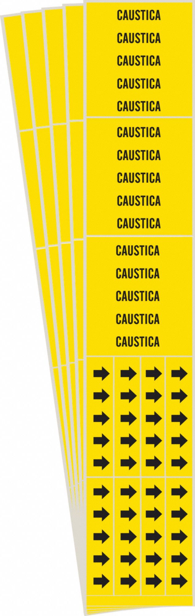 BRADY 83496-PK Pipe Marker, Legend: Caustica, Iiar System Abbreviation Not Applicable | CH6MUD 781VN9