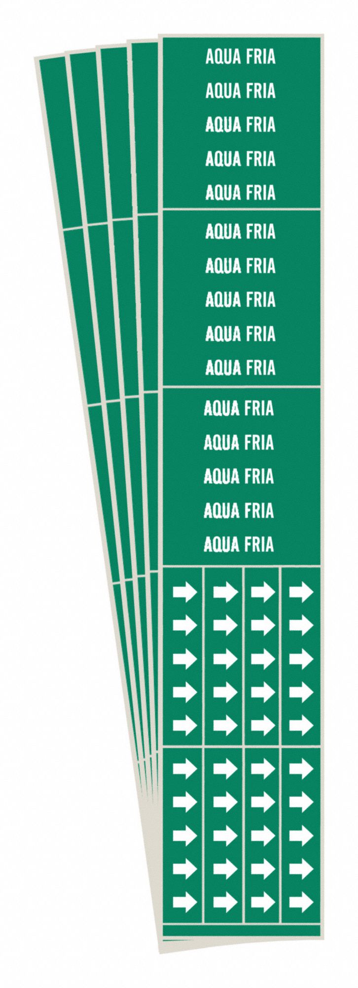 BRADY 83498-PK Pipe Marker, Legend: Agua Fria | CH6MUE 781ZE5