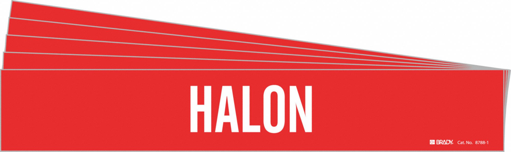 BRADY 8788-1-PK Pipe Marker, Legend: Halon, Iiar System Abbreviation Not Applicable | CH6MWZ 781WU9
