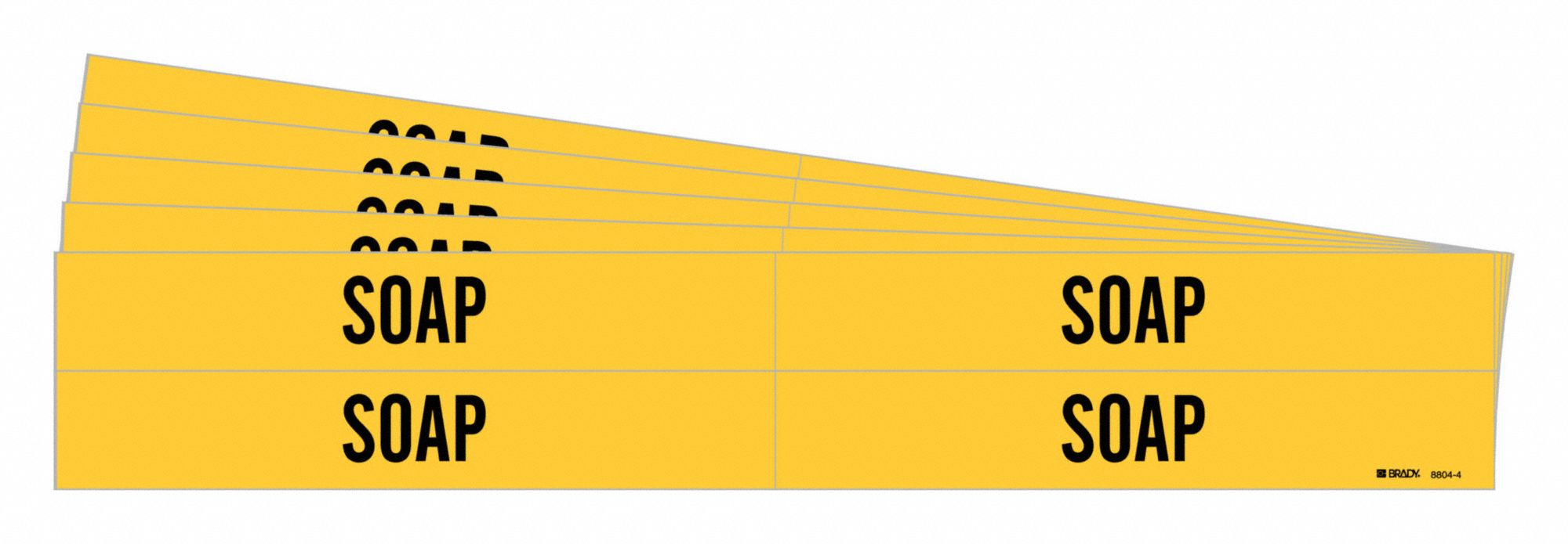 BRADY 8804-4-PK Pipe Marker, Legend: Soap, Iiar System Abbreviation Not Applicable | CH6MYY 781YE4