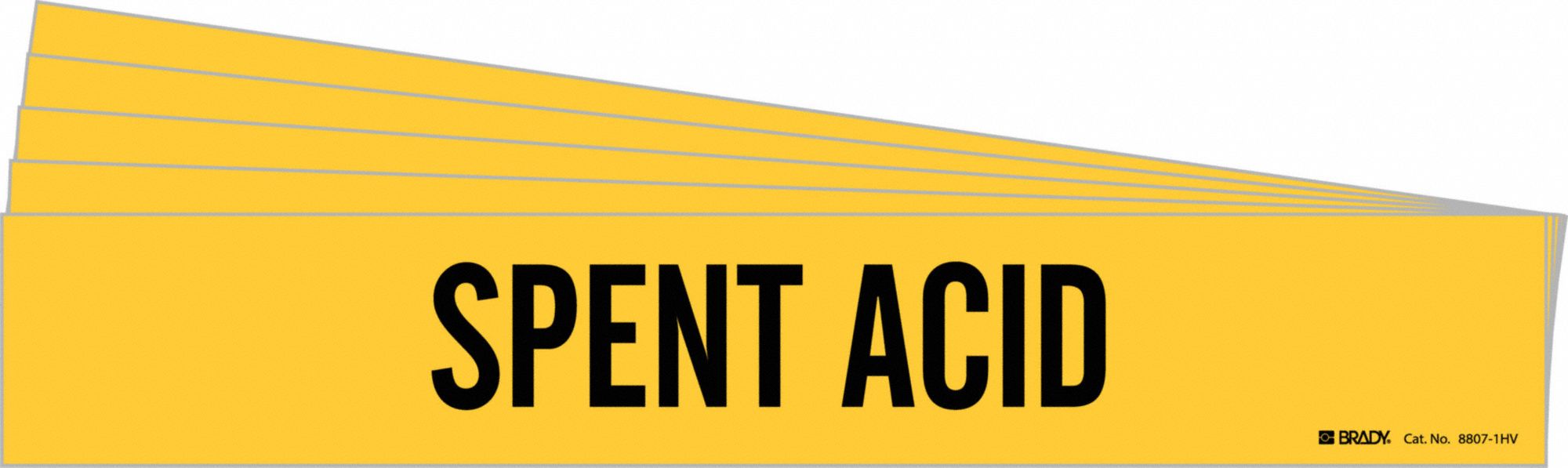 BRADY 8807-1HV-PK Pipe Marker, Legend: Spent Acid, Iiar System Abbreviation Not Applicable | CH6MYZ 781VM1