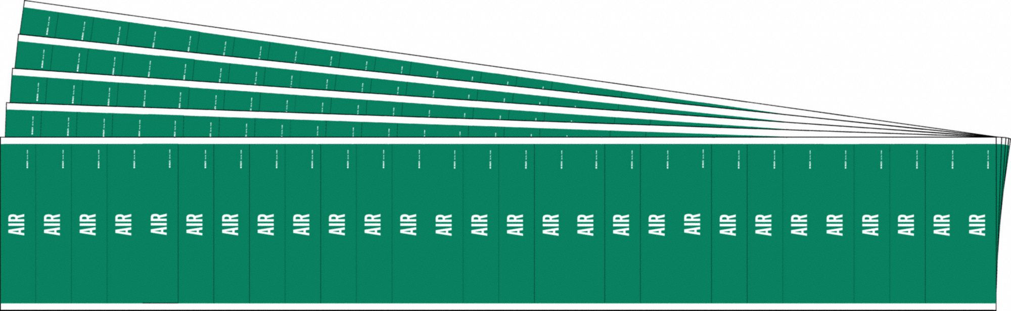 BRADY 91898-PK Pipe Marker, Legend: Air, 1/2 Inch x 1 1/4 Inch Size | CH6NDL 781W73