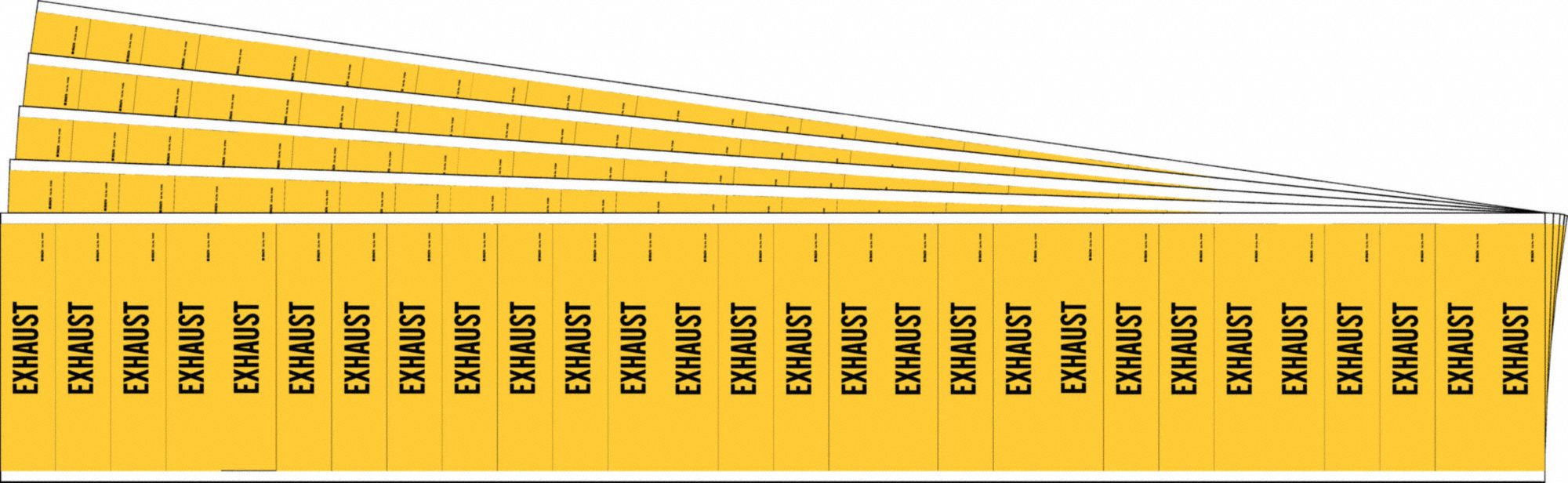 BRADY 91930-PK Pipe Marker, Legend: Exhaust, 1/2 Inch x 1 1/4 Inch Size | CH6NEE 781WL4