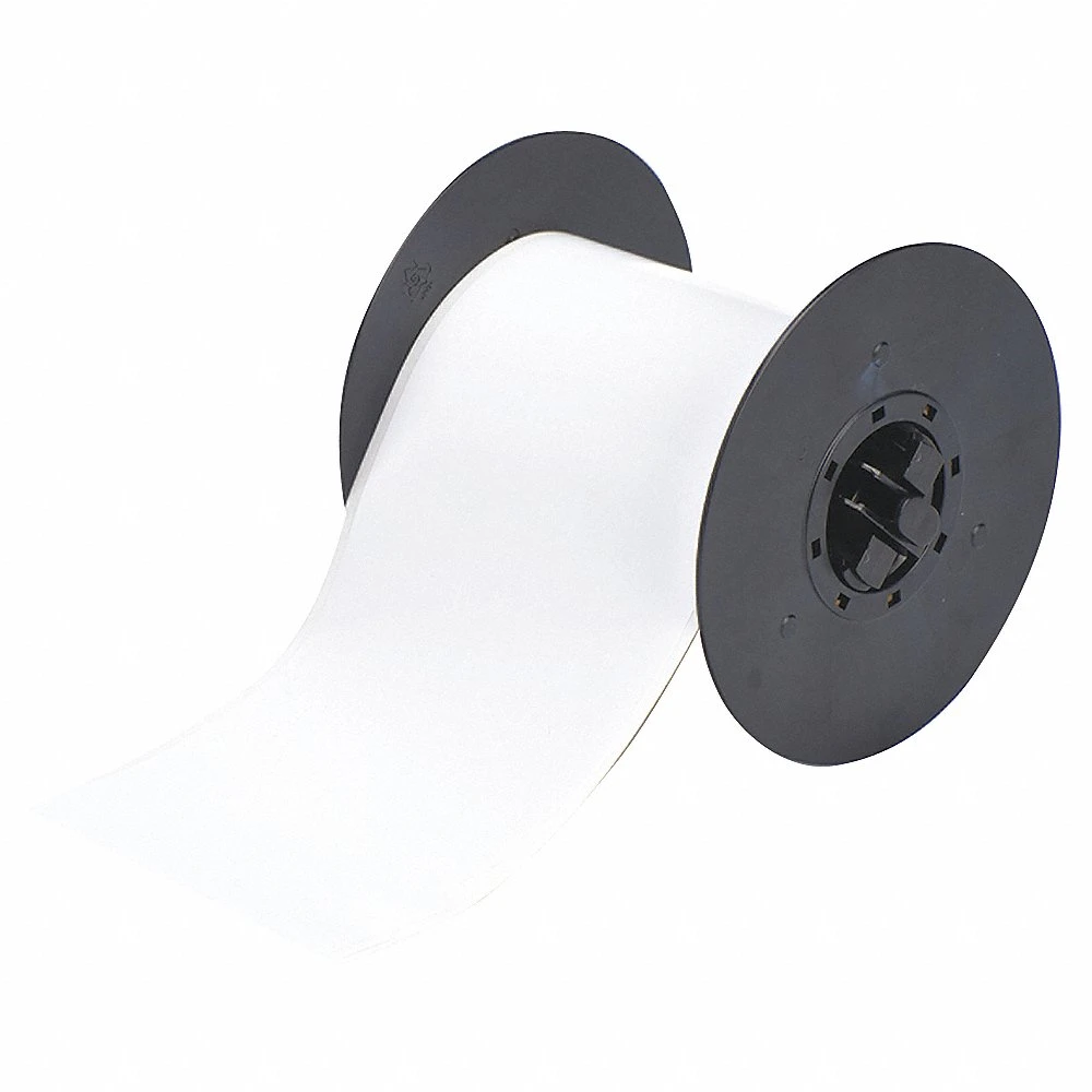 BRADY B30C-4000-569-WT Continuous Label Roll, 4 Inch X 100 Ft, Low Halide Polyester, White, Outdoor | CP2JLD 6UNE1