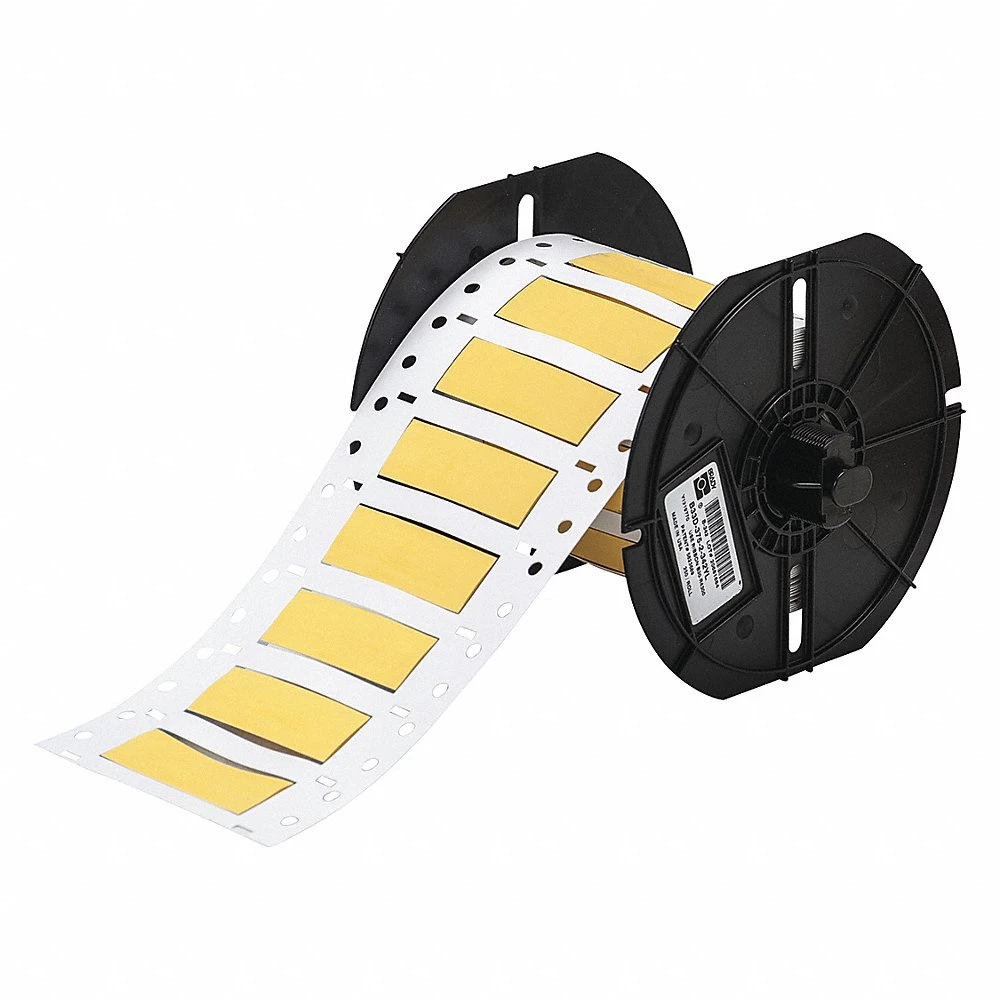 BRADY B33D-375-2-342YL Precut Label Roll, 3/8 x 2 Inch Size, Polyolefin, Yellow, 4 Awg To 12 Awg Wire Gauge | CP6DKF 45KK60