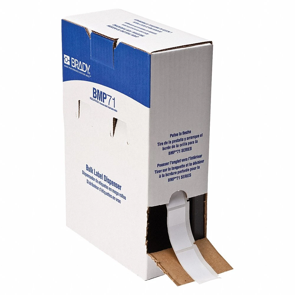BRADY BM-20-422 Label, 1 Inch Size x 2 in, 2 in, Polyester, White, 1000 Labels Included | CT9EEE 803RF1