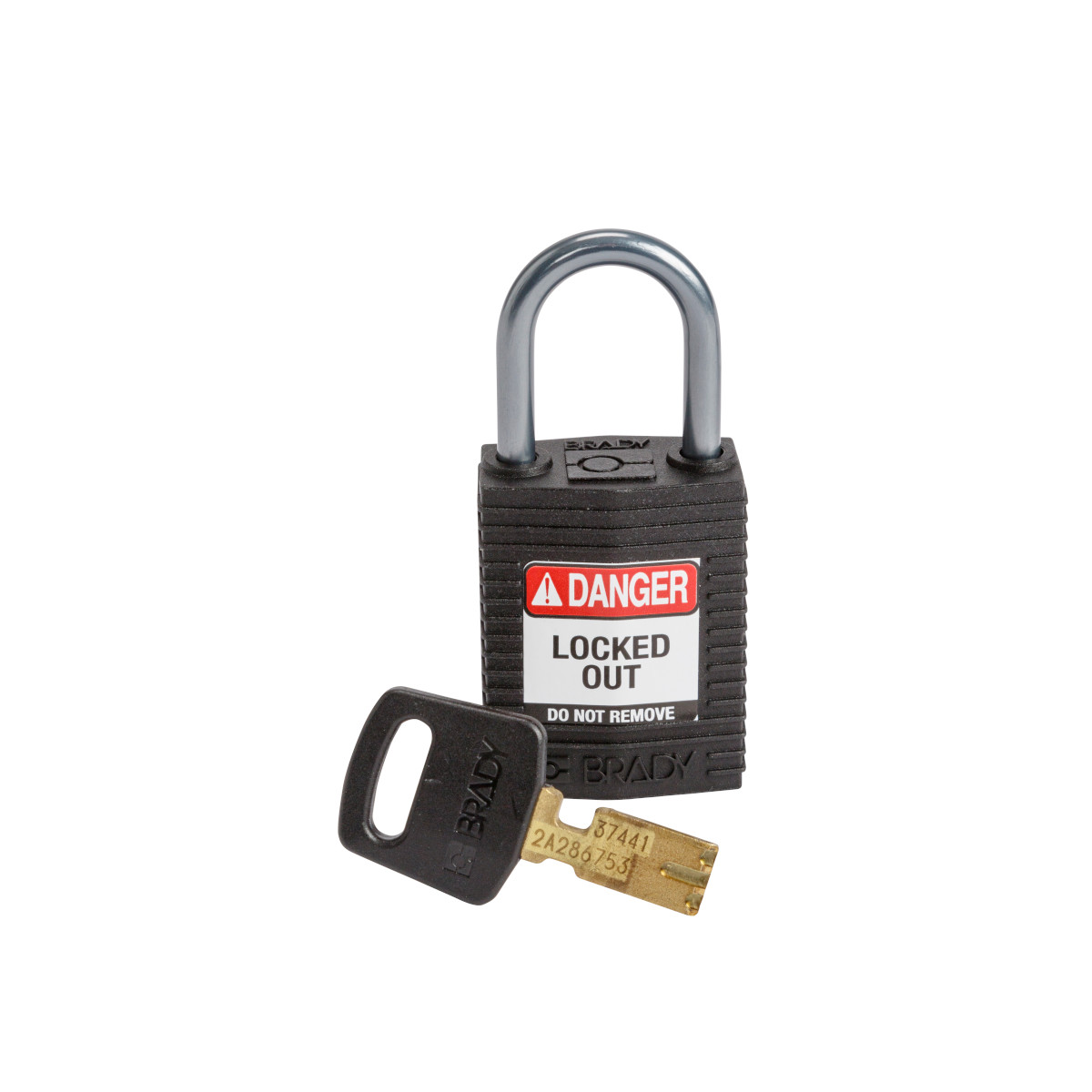 Compact SafeKey Key Retaining Nylon Padlock, 1 Inch, Aluminium, Shackle KD, Black