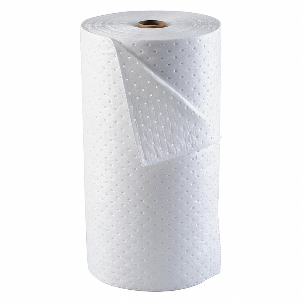 Absorbent Roll, 49 gal, 15 Inch x 15 Inch Perforated Size, White