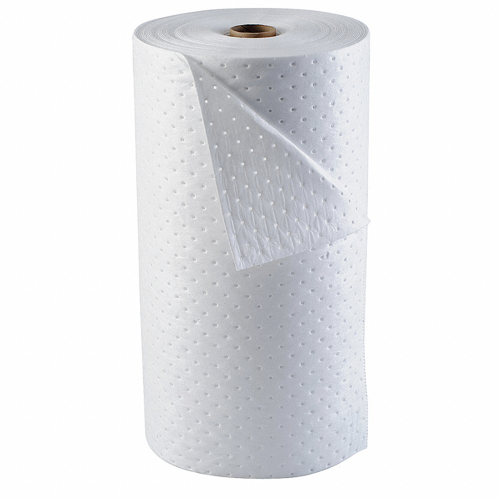 Absorbent Roll, 49 gal, Not Perforated Size, White