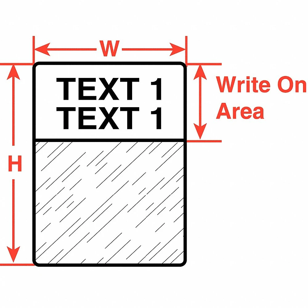 BRADY PTL-18-427-YL Precut Label Roll, 1 x 3/4 Inch Size, Vinyl, Black On Yellow | CV2QXD 42X342