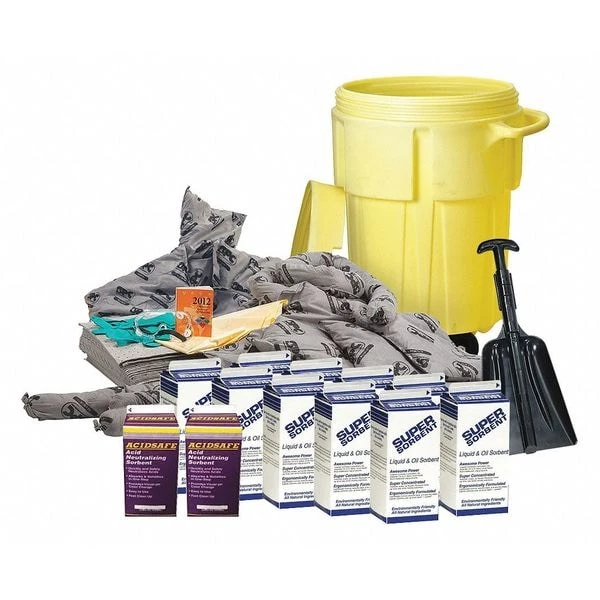 Spill Kit, 55 gal, 2-Wheel, Universal