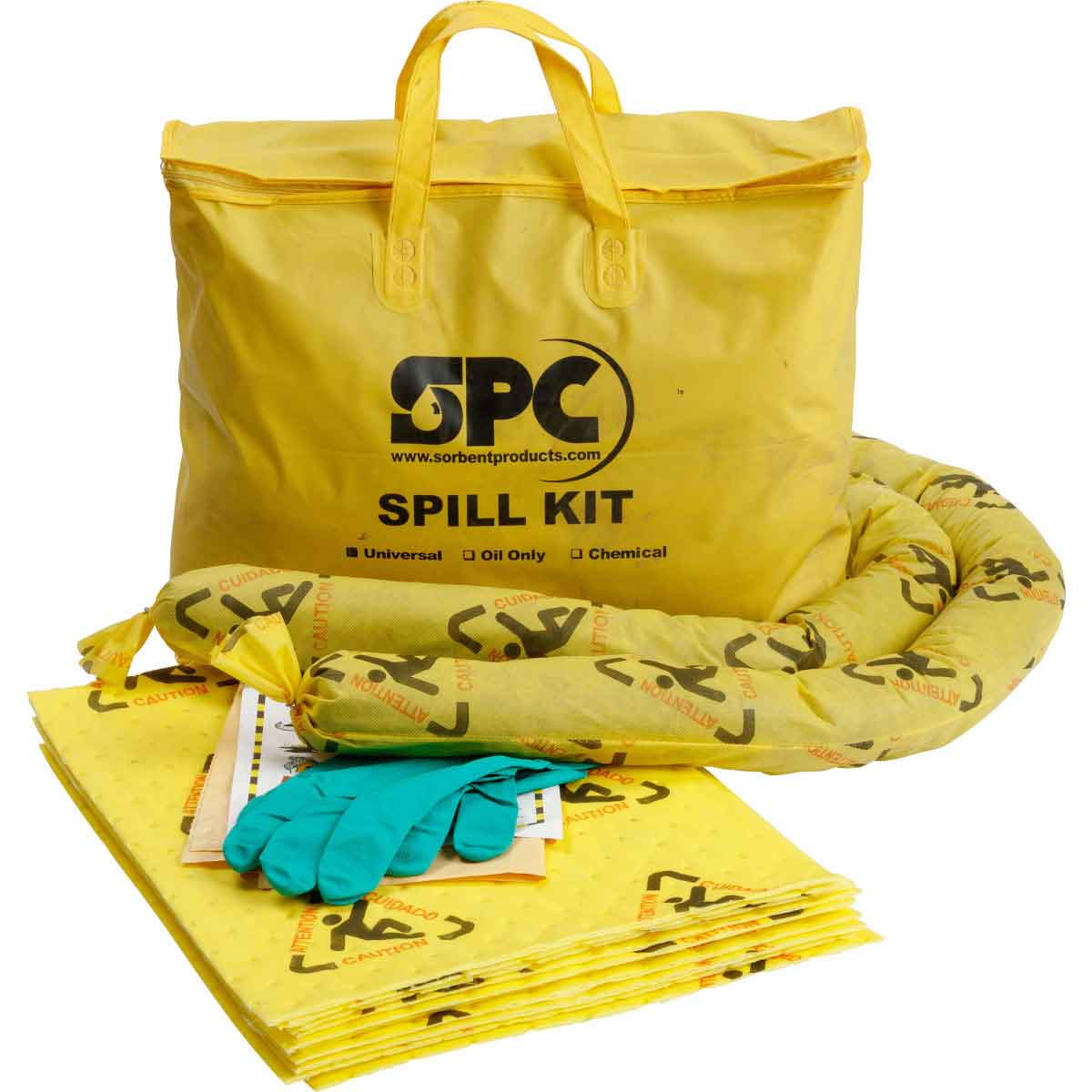 Economy Portable Spill Kit, Chemical, 5 Gallon Bag