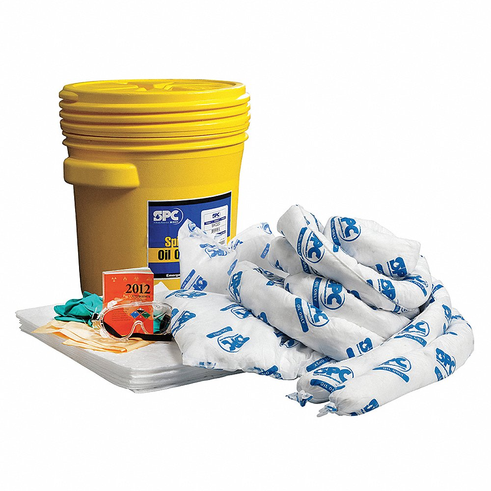 Spill Kit, 16 gal Volume Absorbed Per Kit, 1 Pr Goggles/1 Pr Nitrile Gloves