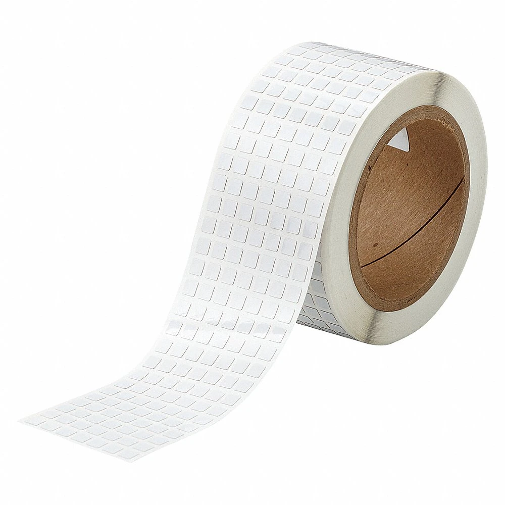 BRADY THT-70-727-20 Precut Label Roll, 1/4 Inch X 1/4 Inch, Polyimide, White, 20000 Labels Per Roll, Square | CP2JZU 20XX75