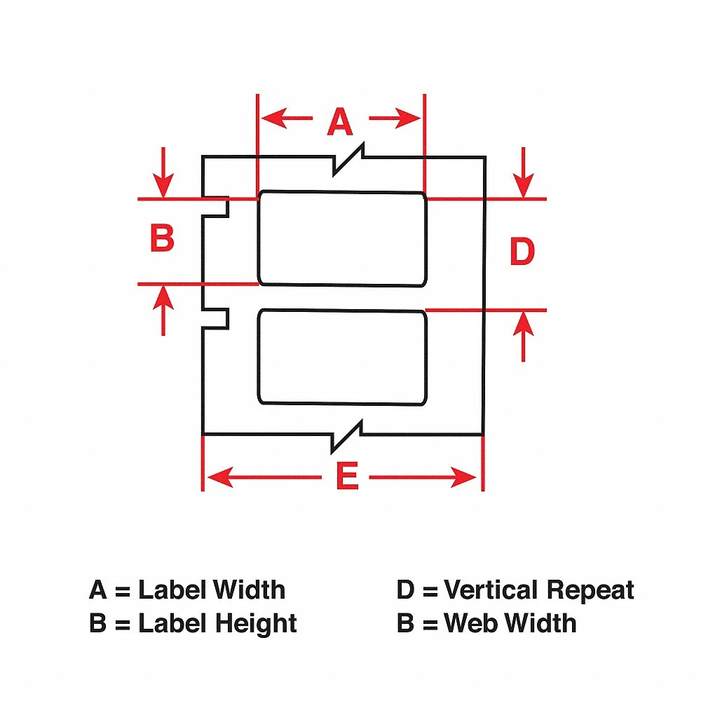 BRADY THTEP-175-593-.5RD Precut Label Roll, No Precut Hole, 3/4 x 3 Inch Size, Polyester, Red, 500 Labels Per Roll | CP2KVY 34CJ24