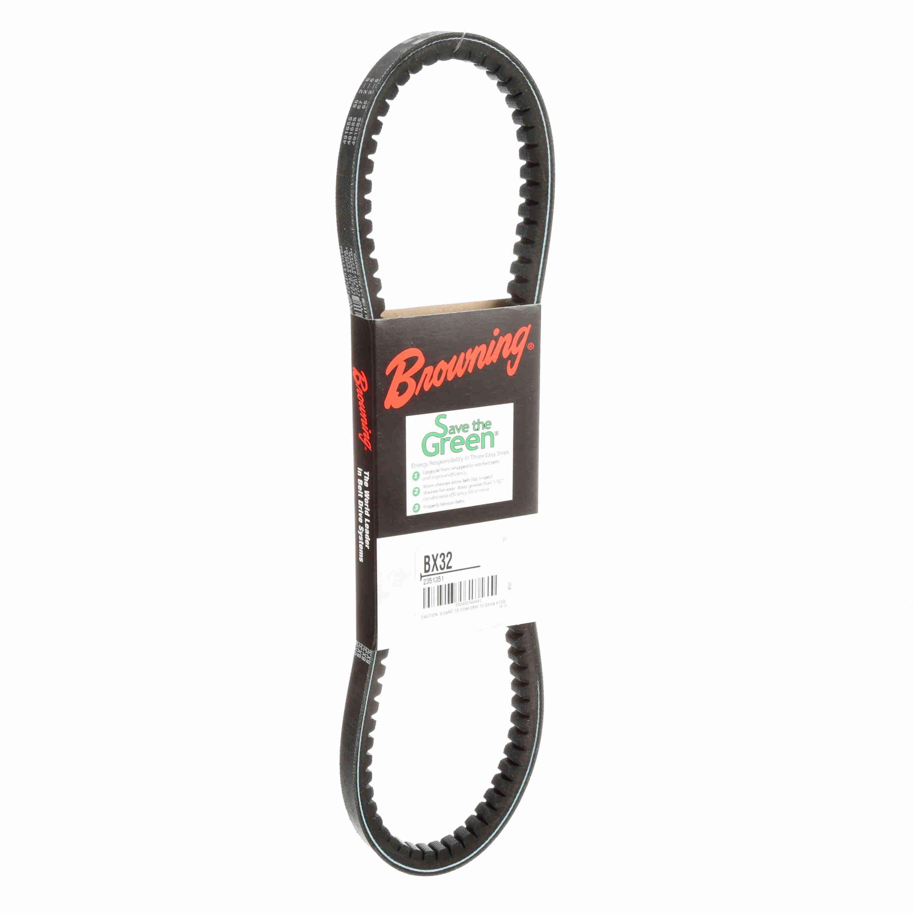 BROWNING 2351351 V-Belt, Notched, 98% Efficient, EPDM | AL4TZY BX32
